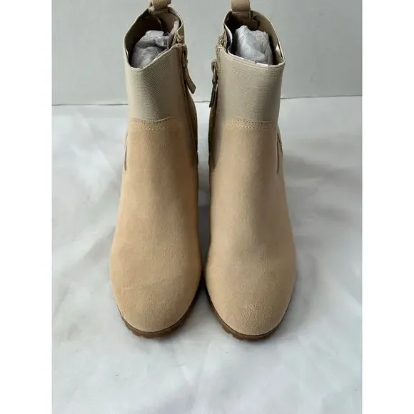 Violet & Red Loaded Knit Cuff Bootie Tan Size 9 NEW - Picture 2 of 6